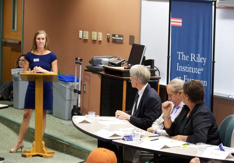 Lee Bolton asking a question of the panel