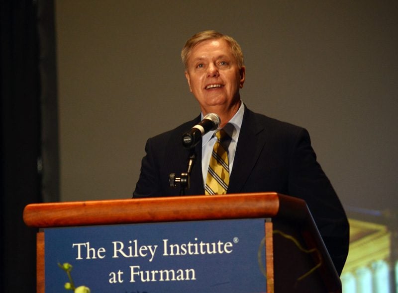 Lindsey Graham, United States Senator, addressing the crowd