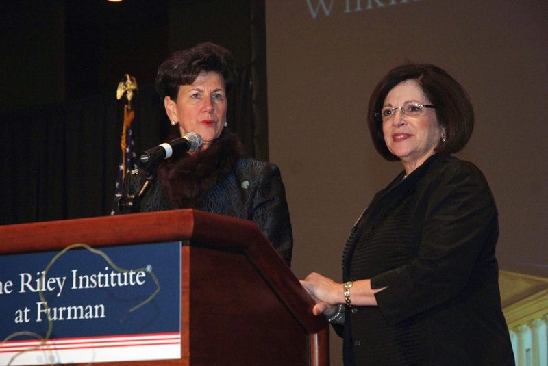 Paula Harper Bethea, Chair, Wilkins Steering Committee, presenting The David Wilkins Award for Excellence in Civic Leadership to Anita G. Zucker