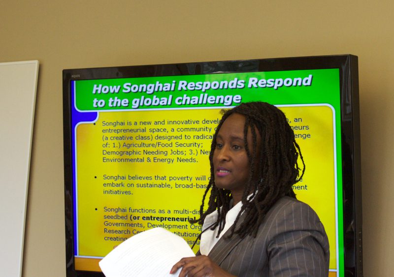 Ambassador Sanders discussing 