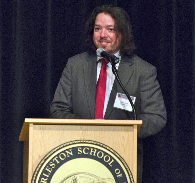 Jorge Roig, Assistant Professor of Law, Charleston School of Law, moderating the 2nd panel discussion on Public Prayer: 
