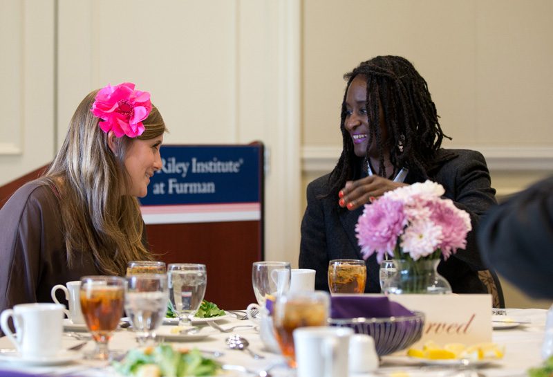The Hollingsworth and Townes students had the opportunity to eat dinner with Ambassador Sanders prior to her address