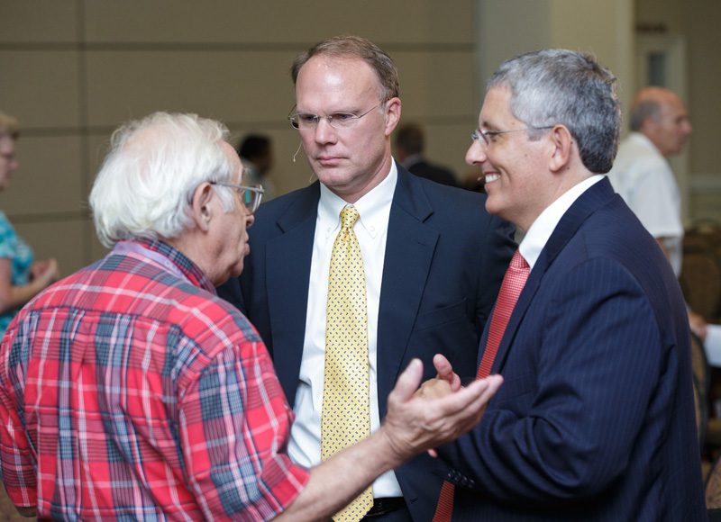 Thornton Kirby and Tony Keck answer questions from a community member