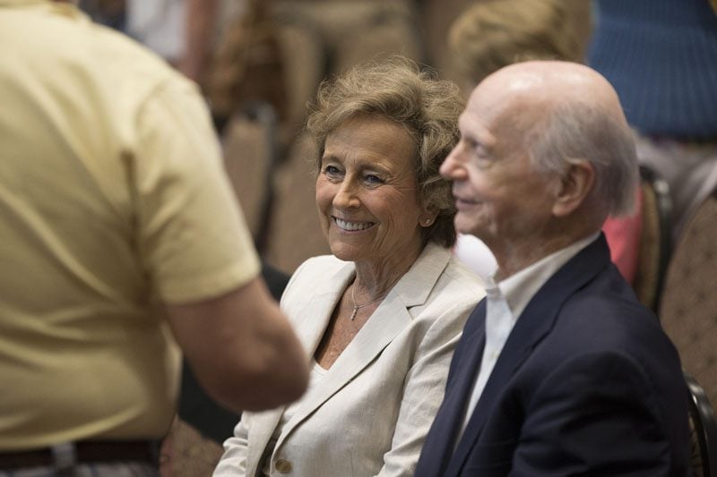 Betty Farr and Secretary Riley