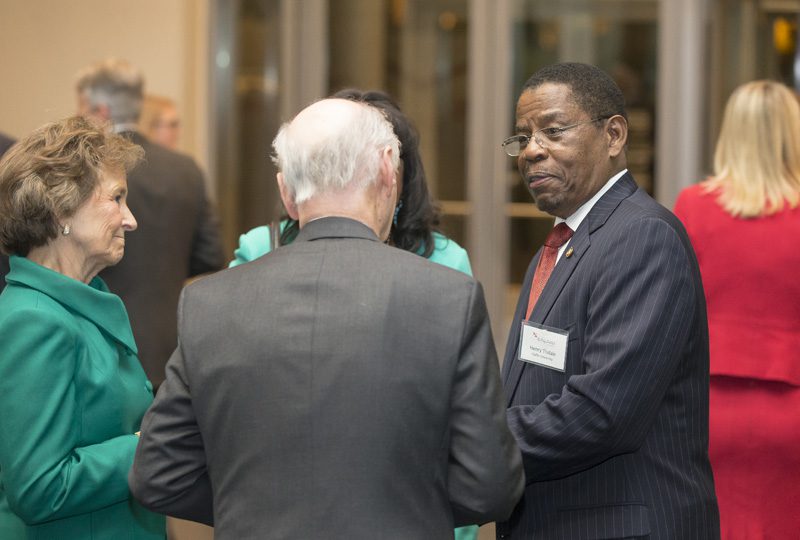 Henry Tisdale, Claflin University, speaking with Secretary Riley and Betty Farr