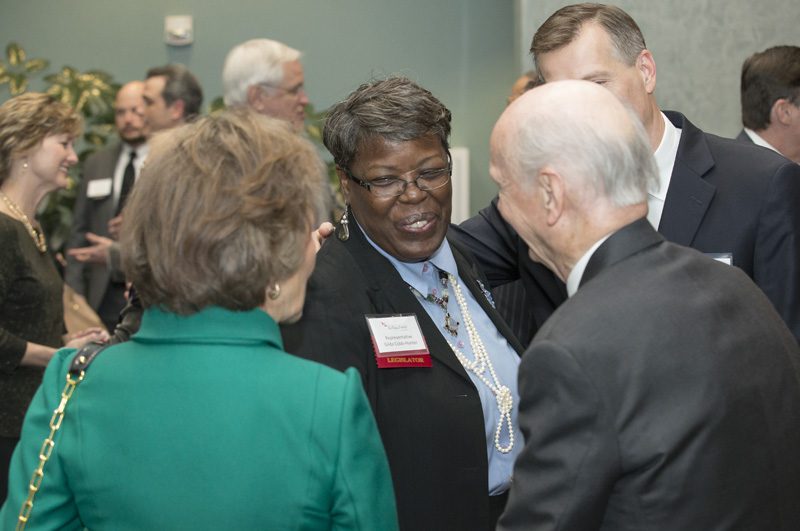 Secretary Riley and Betty Farr speaking with Representative Gilda Cobb-Hunter