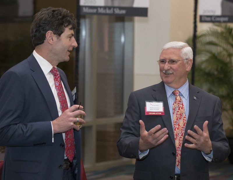 Representative Mike Forrester with Hank McCullough, Piedmont Natural Gas