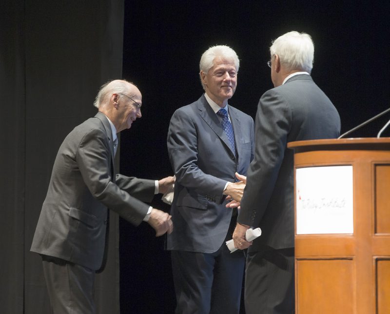 Secretary Riley, President Clinton, Furman Interim President Carl Kohrt