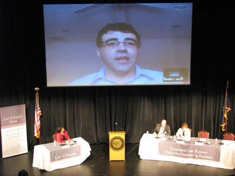 Jason Mazzone, Professor of Law, Lynn H. Murray Faculty Scholar in Law, University of Illinois College of Law, speaking on The Legal Afterlife of Social Media panel via Skype