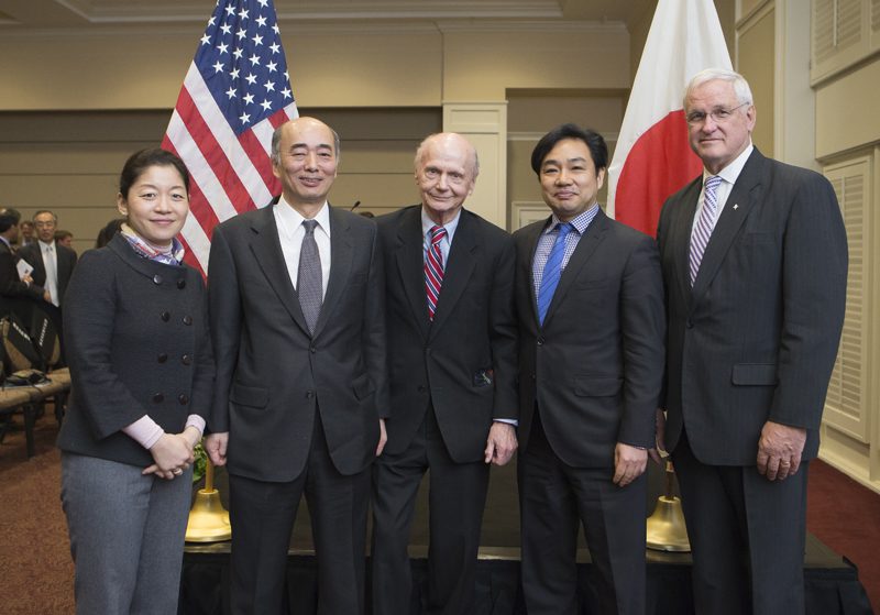 Kay Shimizu, Ambassador Kenichiro Sasae, Secretary Riley, Takashi Terada and Carl Kohrt