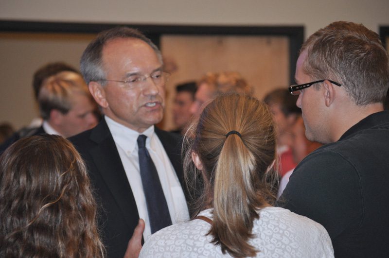 Andrew Michta meets with Furman students following his public address