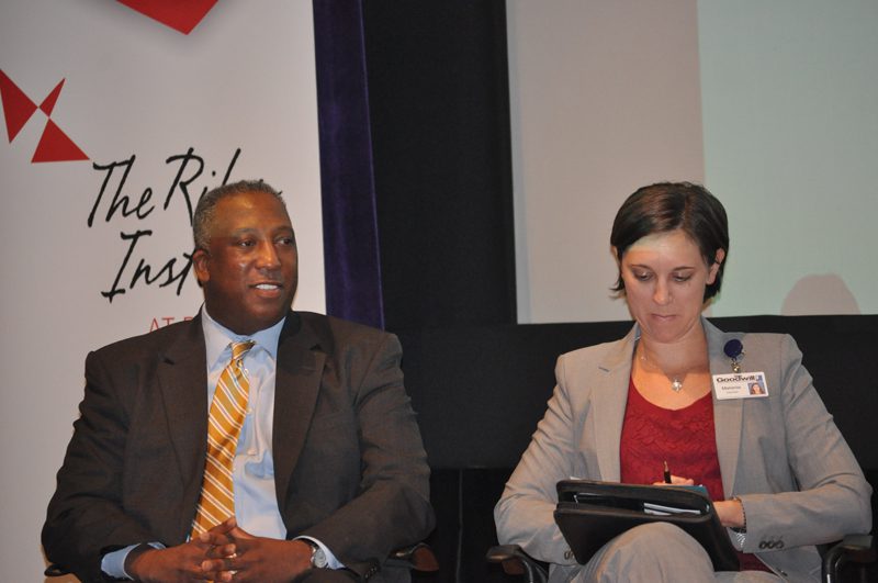 (l-r) Ray Lattimore, founder, President, and CEO of Marketplace Staffing Services and Chair of United Way of Greenville’s Community Impact Cabinet and Melanie Gearheart, Manager of 22 Job Connection locations and two Financial Stability Centers for Goodwill Industries