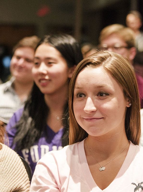 Students in audience, Women in Public Media symposium
