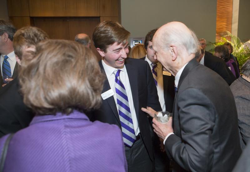 Secretary Riley greets members of the Riley Institute Advance Team