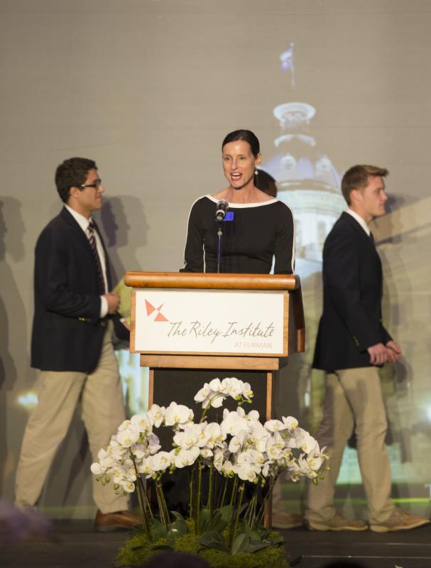 Riley Institute Director of Operations Jacki Martin offering the welcome