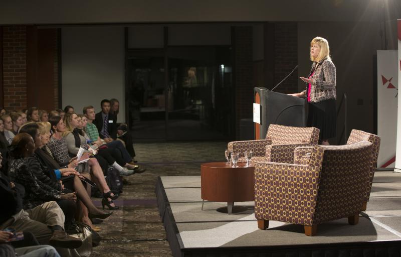 Furman President Dr. Elizabeth Davis offers her welcome