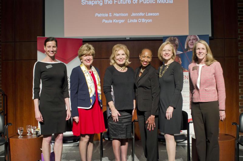 Riley Institute Director of Operations Jacki Martin, Linda O'Bryon, Patricia Harrison, Jennifer Lawson, Paula Kerger, and Riley Institute Assistant Director Jill Fuson