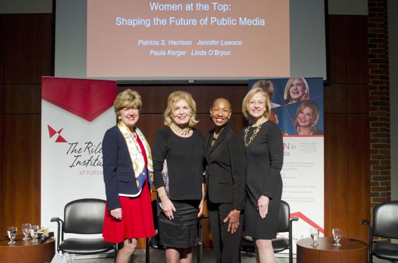 Women in Public Media symposium (l-r) Linda O'Bryon, Patricia Harrison, Jennifer Lawson and Paula Kerger