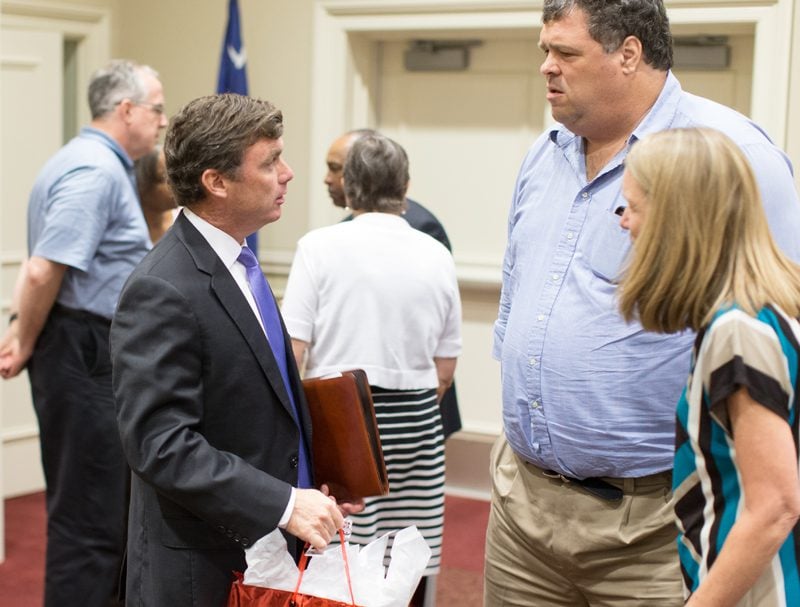 Bryan Stirling speaking with guests