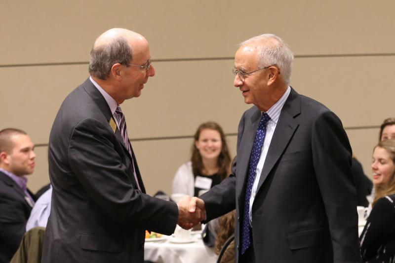 Dean Beckford with Peter Hart, Hollingsworth/Townes Scholars' dinner