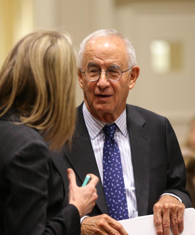 Peter Hart with Riley Institute Assistant Director Jill Fuson