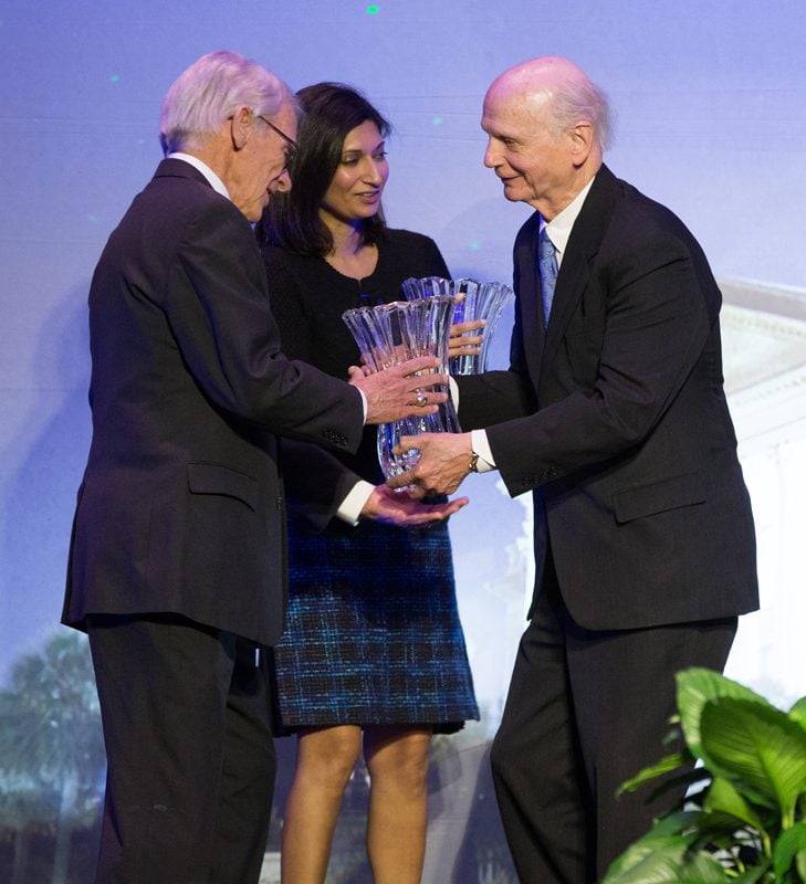 Joe Riley accepting the award