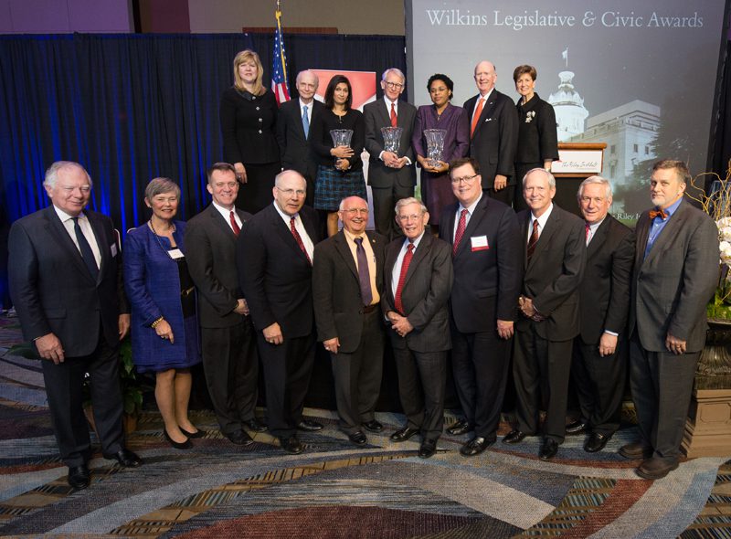 Present and past winners of the Wilkins Award for Excellence in Legislative Leadership and the Wilkins Award for Excellence in Civic Leadership