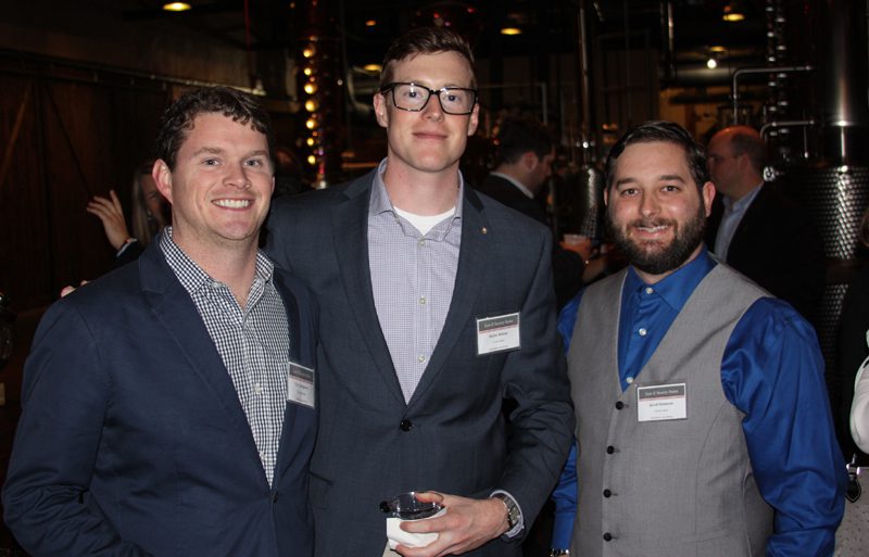Reception at the Charleston Distilling Co. (l-r) Tac Hargrove, Skyler Wilson and Jared Simmons