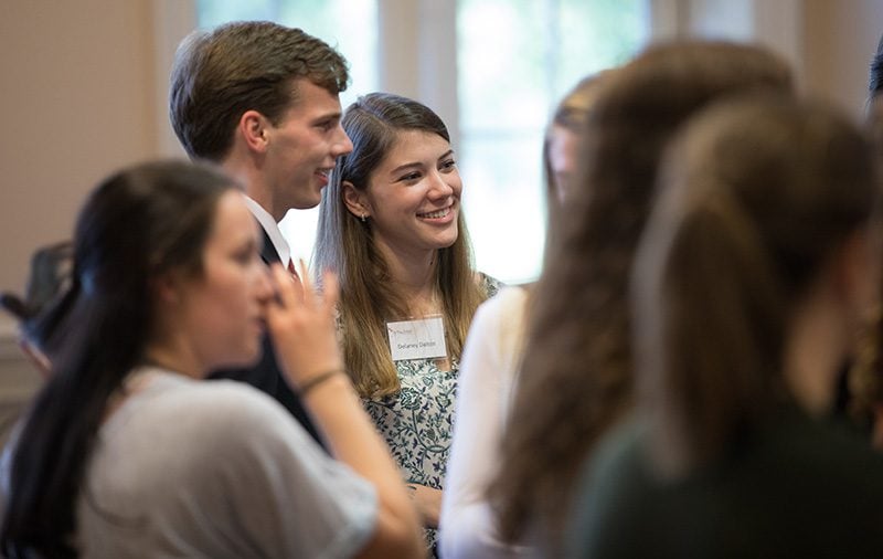 Delaney Dalton and Noah Zimmermann at the scholars reception