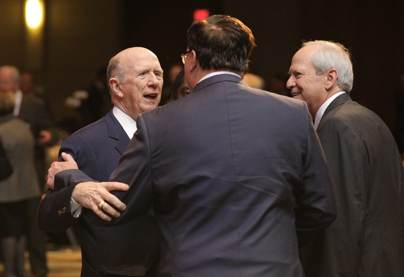 David Wilkins speaking with Speaker Jay Lucas and Representative James Harrison, who received the 2012 Wilkins Award for Excellence in Legislative Leadership