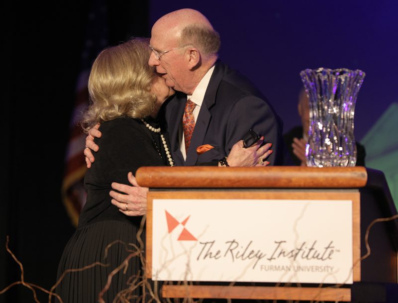 A congratulatory hug!