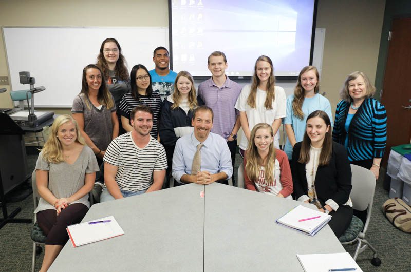 Chuck Todd with Lynne Shackelford's Communication class