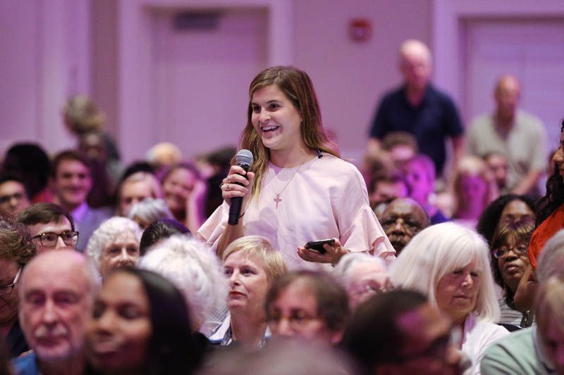A student asking a question