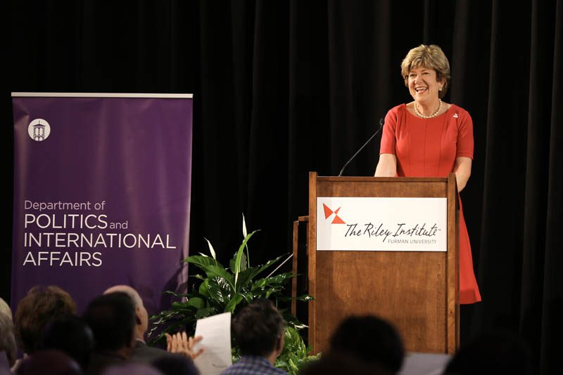 Linda O'Bryon introducing the speakers