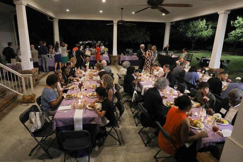 Everyone enjoying their meal