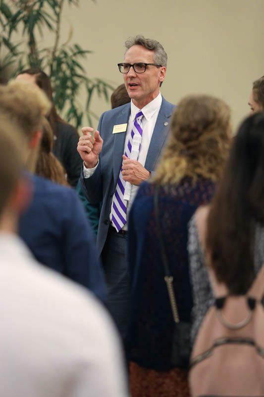 Ken Peterson, Dean of Faculty and Economics Professor at Furman, speaking to the students