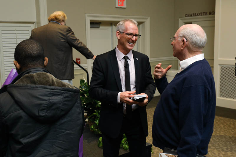 Bob Inglis speaking with a guest