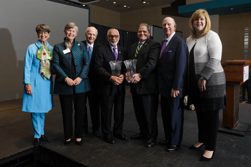 (l-r) Paula Harper Bethea, Minor Mickel Shaw, Secretary Riley, Charles Bolden, Wes Newton, David Wilkins and Elizabeth Davis