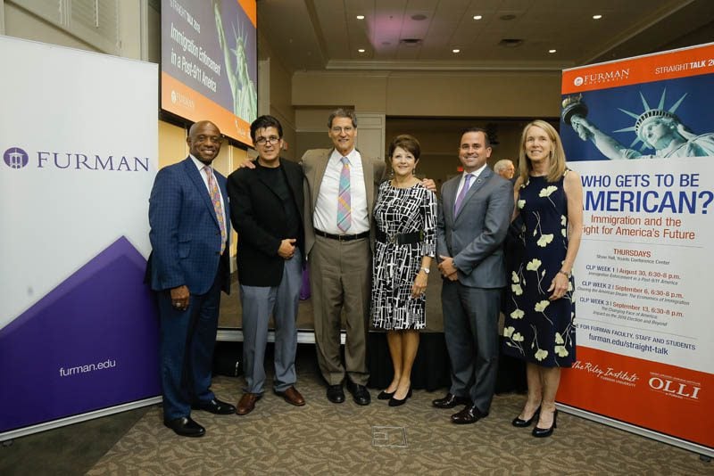 (l-r) Garry McFadden, Akan Malici, Steve Legomsky, Diane Vecchio, Neal Collins and Jill Fuson