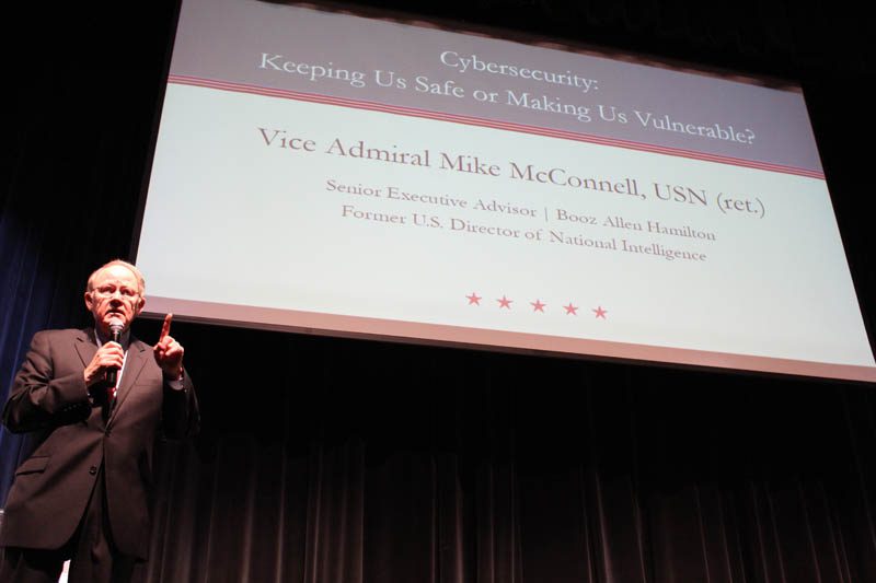 Keynote speaker Vice Admiral Mike McConnell, USN (ret.), Senior Executive Advisor, Booz Allen Hamilton and former U.S. Director of National Intelligence