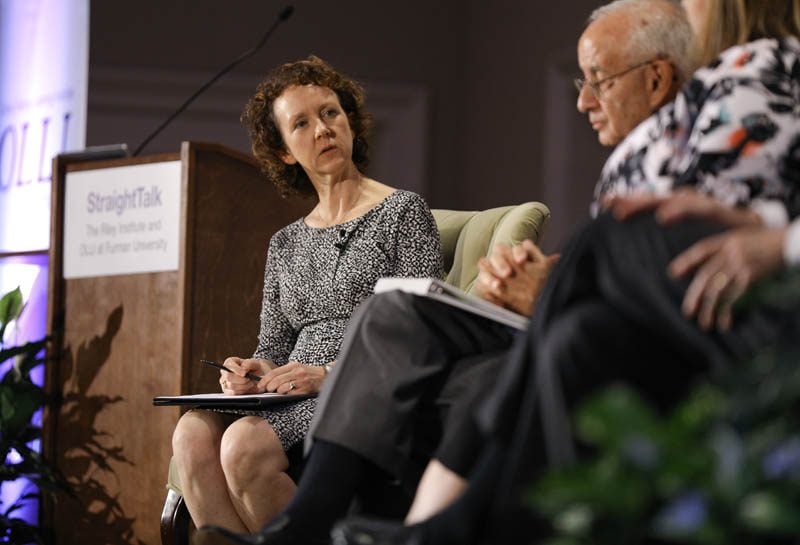 Danielle Vinson posing a question to the panelists