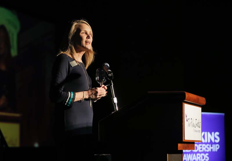 Jill Fuson, Director of Center for Critical Issues, welcoming guests to the awards dinner