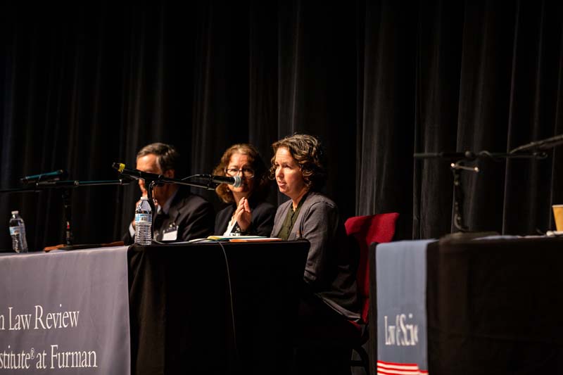 (l-r) Robert Glicksman, J.B. and Maurice C. Shapiro Professor of Environmental Law, The George Washington University Law School; Karen Colmie, Associate General Counsel for Environment, Energy & Installations, Department of Defense; and Amy Armstrong, Executive Director and General Counsel, South Carolina Environmental Law Project