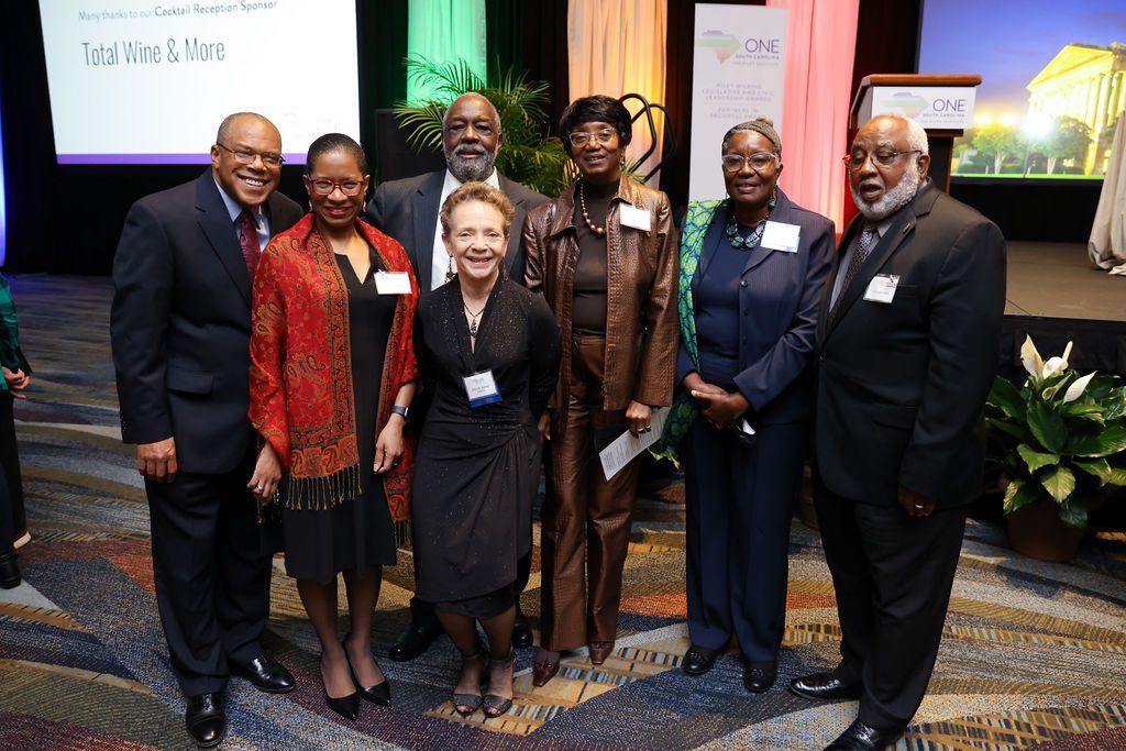 Civic winner Roland Gardner, third from left, led Beaufort-Jasper-Hampton Comprehensive Health Services for 41 years before retiring in 2022. Here, he is surrounded by former colleagues, including Dr. Faith Polkey, second from left, current CEO of BJHCHS.