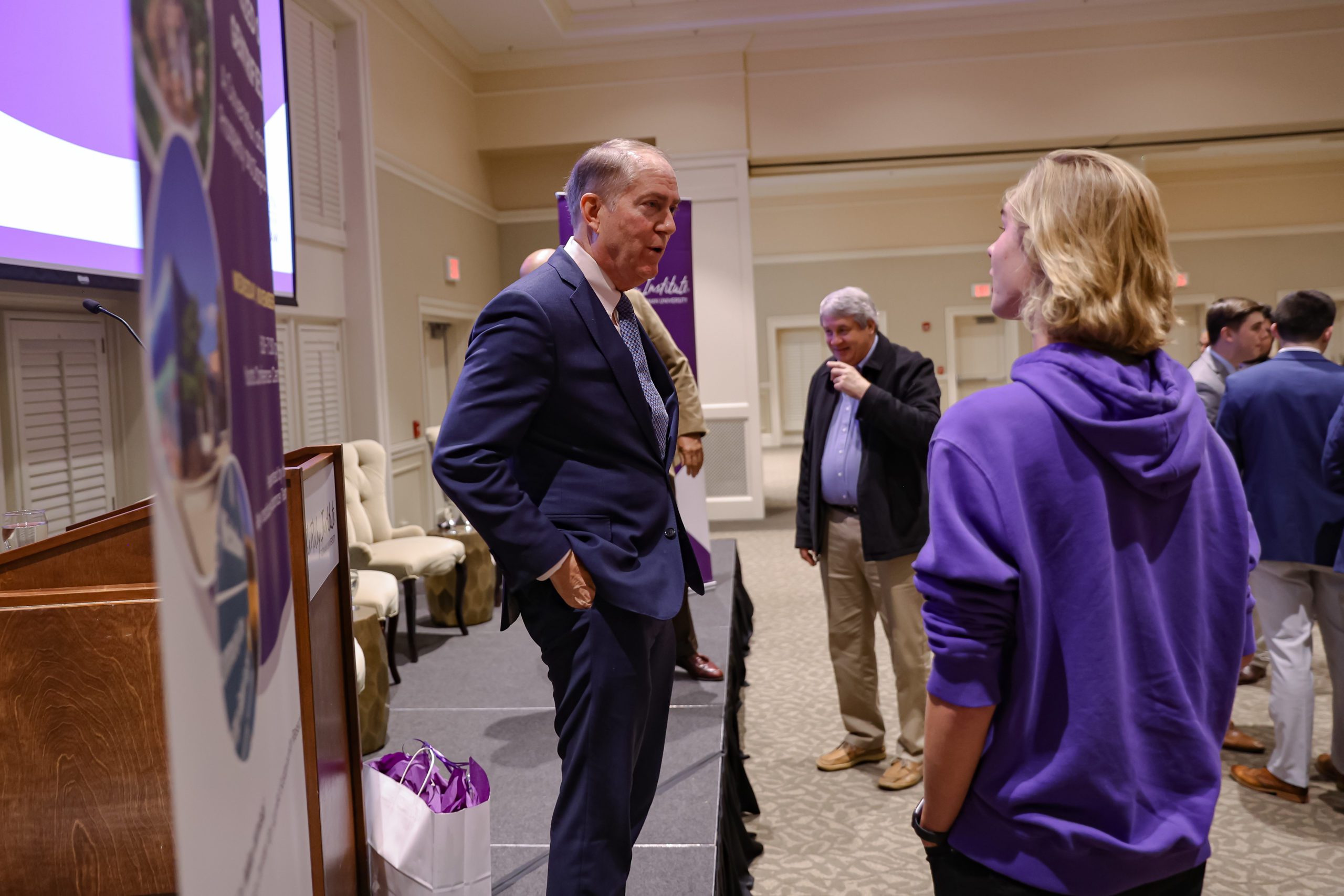 Students had the opportunity to engage with the panelists, including Mayor White, after the presentation.