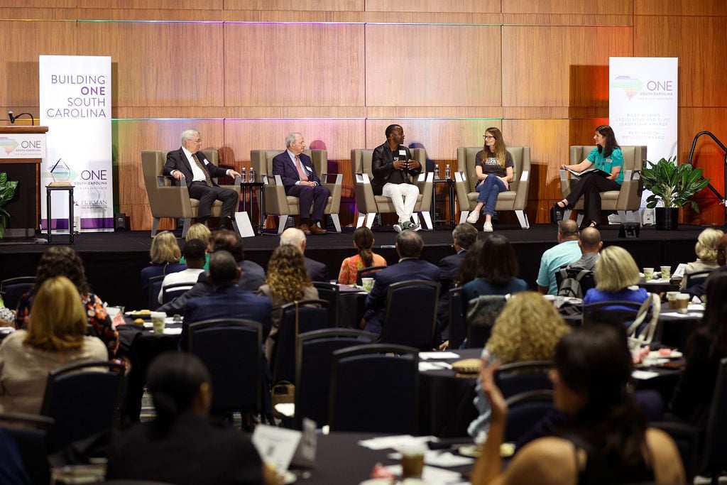 Richard Gergel, Bill Finn, Terrance Ferrell, Amy Barch, and Julie Meredith onstage
