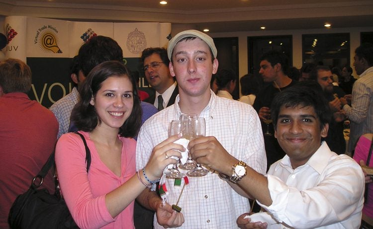 Pisco (national Chilean drink) Cheers! (l-r) Monica Handa, Mike Overby, and Amer Ahmad
