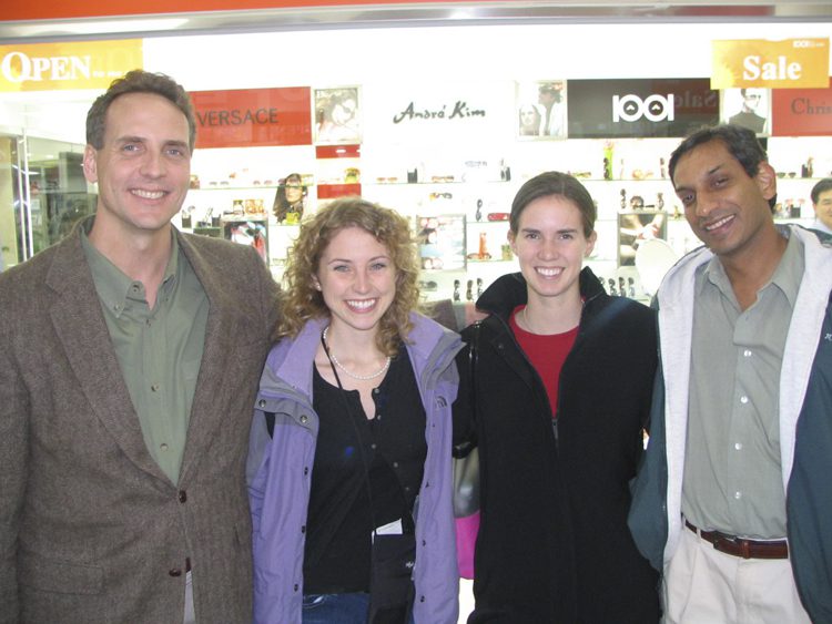 Ken Peterson, Elizabeth Crockett, Becca Blosser, and Kailash Khandke shopping