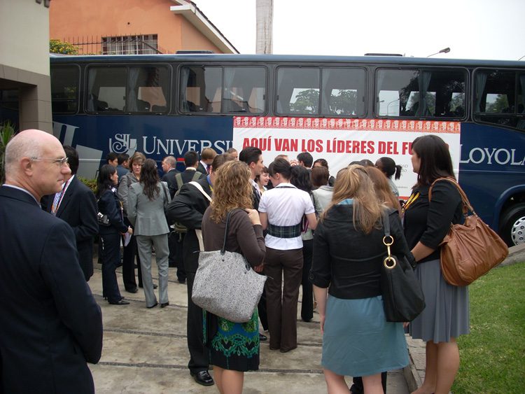 Voices students congregating on the first day