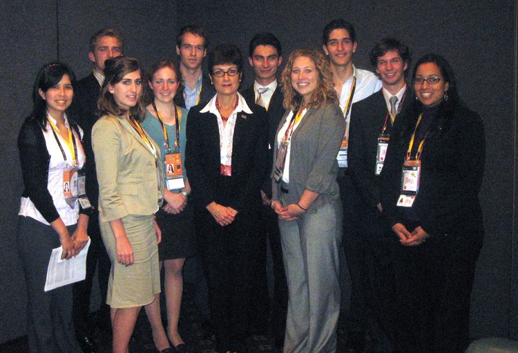 Students meeting US Ambassador to APEC, Patricia Haslach (center)
